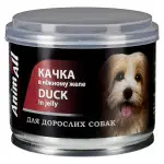 Вологий корм AnimAll для собак Качка в ніжному желе 195 г