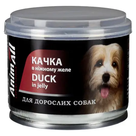 Вологий корм AnimAll для собак Качка в ніжному желе 195 г