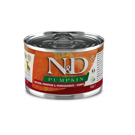 Беззерновий вологий корм Farmina N&D Grain Free Pumpkin Chicken Puppy Mini для цуценят з куркою, гарбузом та гранатом 140 г