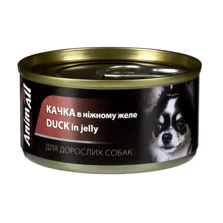 Вологий корм AnimAll для собак Качка в ніжному желе, 85г