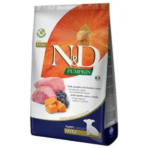 Беззерновий сухий корм Farmina N&D Grain Free Pumpkin Mini Puppy для цуценят дрібних порід з ягням, гарбузом та чорницею 2,5 кг
