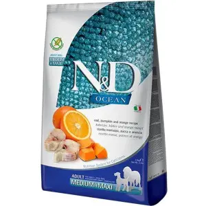 Беззерновий сухий корм Farmina N&D Grain Free Ocean Medium&Maxi Adult для собак середніх та великих порід з тріскою та апельсином 12 кг