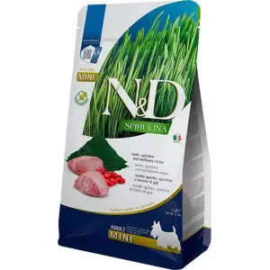 Беззерновий сухий корм Farmina N&D Spirulina  Mini Adult для дорослих собак дрібних порід з ягнятком, спіруліною та ягодами годжі 2 кг