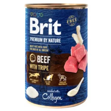 Вологий корм Brit Premium by Nature для собак, яловичина з тельбухами, 800 г