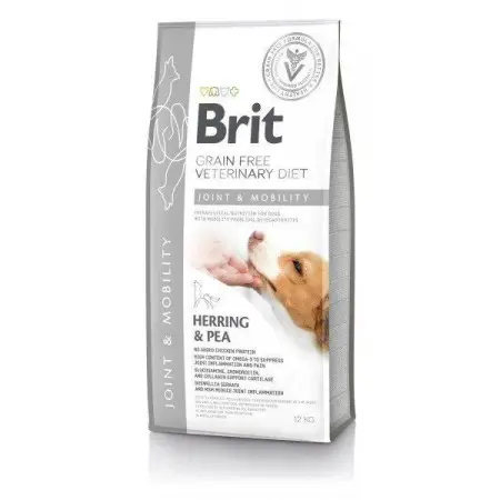 Сухой корм Brit GF VetDiet Dog Mobility для собак, для здоровья суставов, с селедкой, лососем, горохом и гречкой, 12 кг