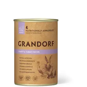 Вологий корм для дорослих собак Grandorf RABBIT & TURKEY з кроликом та індичкою, 400 г