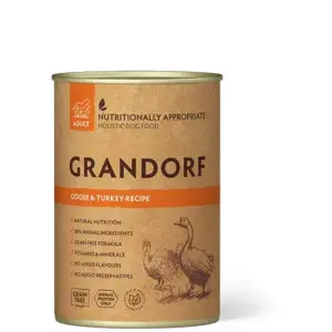 Вологий корм для дорослих собак Grandorf GOOSE & TURKEY RECIPE з м'ясом гусака та індичкою, 400 г