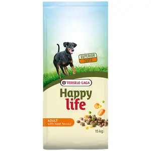 Happy Life Adult with Beef flavouring ХЕППІ ЛАЙФ ЯЛОВИЧИНА сухий преміум корм для собак усіх порід , 15 кг
