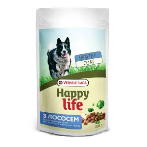 Happy Life Adult with Salmon ХЕППІ ЛАЙФ ЛОСОСЬ сухий преміум корм для собак усіх порід , 0.35 кг