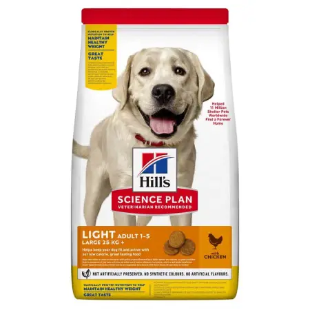 Hill's SCIENCE PLAN Adult Light Large Breed Сухой корм для подверженных лишнему весу взрослых собак больших пород, с курицей, 14 кг