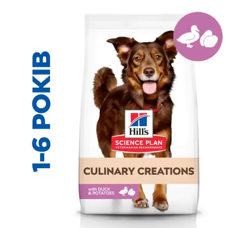 Hill's SCIENCE PLAN Adult Medium Breed Culinary Creations Сухой корм для взрослых собак средних пород, с уткой и картофелем, 14 кг