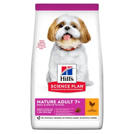 Hill’s SCIENCE PLAN Mature Adult 7+ Small&Mini Сухий корм для зрілих малих і мініатюрних собак від 7 років, з куркою, 1,5 кг