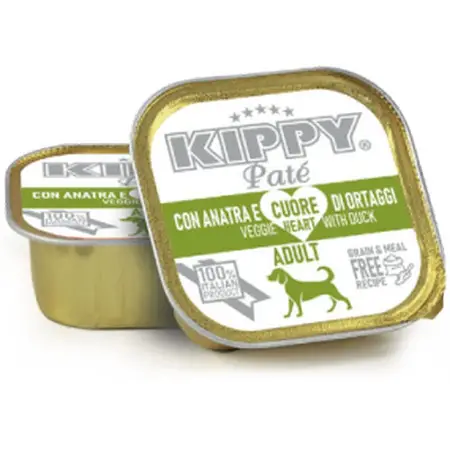 KIPPY Dogs Duck and heart of Vegetables 150g Повноцінний вологий корм для дорослих собак з качкою у вигляді паштету зі шматочками овочей, 150 г