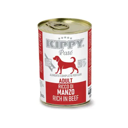 KIPPY Pate Adult Dogs Beef 400g Повноцінний вологий корм для дорослих собак з яловичиною у вигляді паштету, 400 г