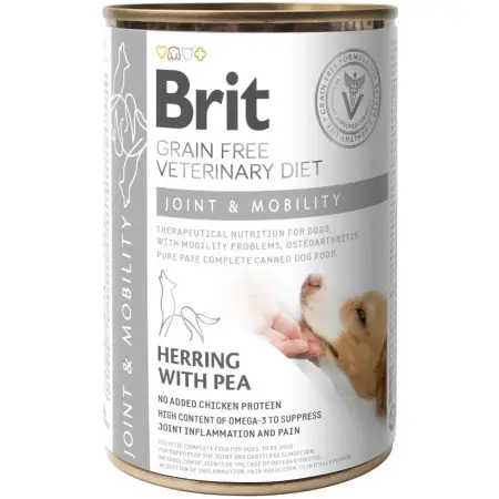 Вологий корм Brit GF VetDiet Joint & Mobility для собак, підтримка здоров'я суглобів, оселедець, індичка та горошок, 400 г