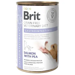 Вологий корм Brit GF VetDiet Gastrointestinal для собак, при проблемах з травленням, лосось та горошок, 400 г