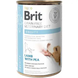 Вологий корм Brit GF VetDiet Obesity для собак, при ожирінні та надмірній вазі, ягня та горошок, 400 г