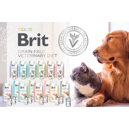 Вологий корм Brit GF VetDiet Recovery для собак та котів, в період одужання, з лососем, 400 г