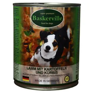 Консервований корм Baskerville для собак. Баранина з картоплею та гарбузом 800г