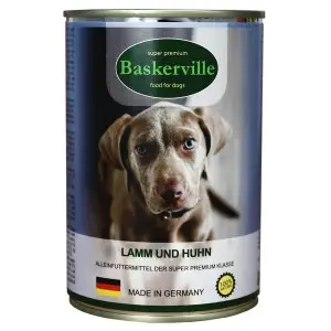 Консервований корм Baskerville для собак. Ягня та півень 400г