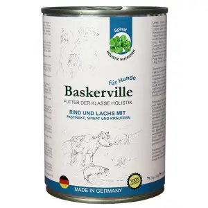 Консервований корм Baskerville HF Holistic Холістик класу. Яловичина та лосось для собак, 400г