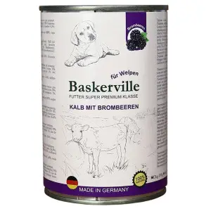 Консервований корм Baskerville HF Super Premium Суперпреміум класу. Телятина та ожина для цуценят, 400г