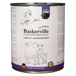 Консервований корм Baskerville HF Super Premium Суперпреміум класу. Ягня та смородина для цуценят, 800г