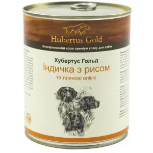 Консервований корм Hubertus Gold для собак Індичка з рисом 800г