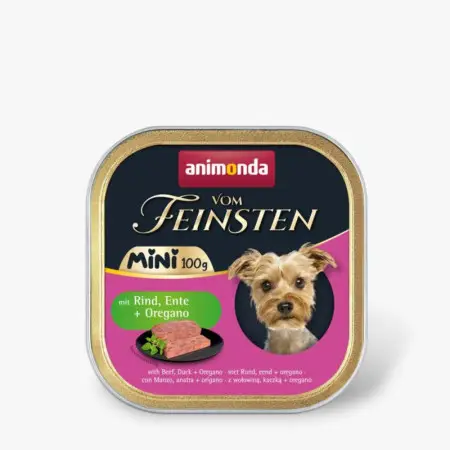 Корм вологий Animonda Vom Feinsten Adult Mini для собак мініпорід, з яловичиною, качкою + орегано 100 г