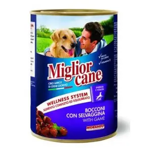 Migliorcane повноцінний вологий корм для дорослих собак у вигляді шматочків, з дичиною, 405 г