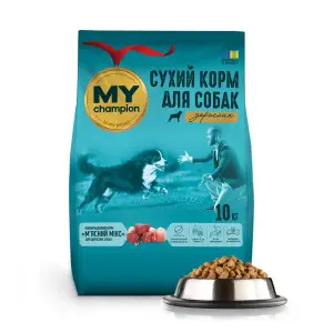 Мій чемпіон. Повнораціонний сухий корм для собак М'ясний мікс, 10 кг