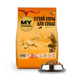 Мій чемпіон. Повнораціонний сухий корм для собак з куркою, 10 кг