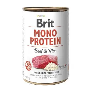 Вологий корм Brit Mono Protein Beef & Rice для собак, з яловичиною та рисом, 400 г
