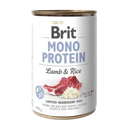 Вологий корм Brit Mono Protein Lamb & Rice для собак, з ягнятиною та рисом, 400 г