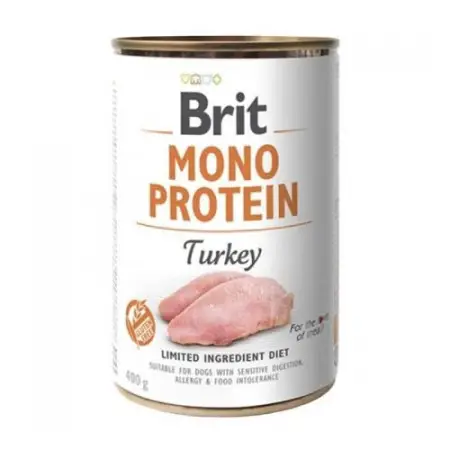 Вологий корм Brit Mono Protein Turkey для собак, з індичкою, 400 г