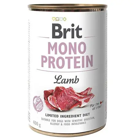 Вологий корм Brit Mono Protein Lamb для собак, з ягнятиною, 400 г