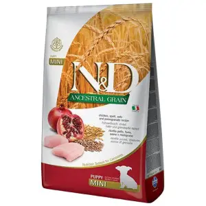 Низькозерновий сухий корм Farmina N&D Low Grain Mini Puppy для цуценят дрібних порід з куркою та гранатом 2,5 кг