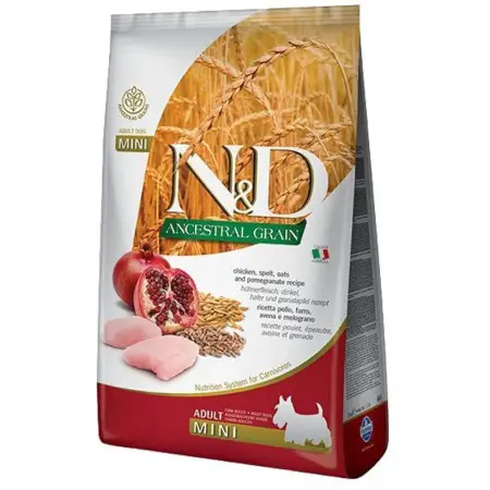 Низькозерновий сухий корм Farmina N&D Low Grain Mini Adult для собак дрібних порід з куркою та гранатом 2,5 кг