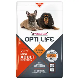 Opti Life Adult Digestion Mini ОПТІ ЛАЙФ ЯГНЯ МІНІ МАЛИХ сухий суперпреміум корм для собак з чутливим травленням міні та малих порід 2.5 кг