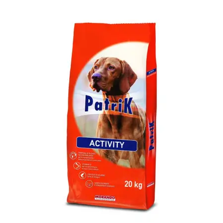 Patrik Activity полнорационный сухой корм для взрослых активных собак с курицей и злаками, 20 кг.