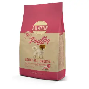 Повноцінний сухий корм для дорослих собак всіх порід. Araton POULTRY Adult All Breeds 3кг