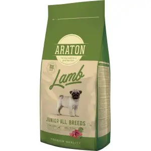 Повноцінний сухий корм для молодих собак з ягнятиною і рисом Araton LAMB Junior All Breeds 15кг