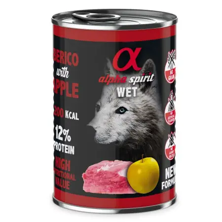 Повнораціонний вологий корм Alpha Spirit Iberian Pork w/Apple іберійська свинина/яблуко для дорослих собак 400 г (as576185)