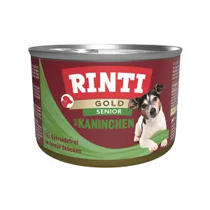 Rinti Gold Senior mit Kaninchen РІНТІ ГОЛД КРОЛИК СЕНЬЙОР беззерновий повнораціонний натуральний вологий корм для літніх собак 185 г