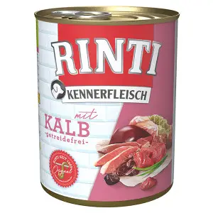 Rinti Kennerfleisch mit Kalb РІНТІ КЕННЕРФЛЯЙШ ТЕЛЯТИНА беззерновий повнораціонний натуральний вологий корм для собак 800 г