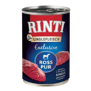 Rinti Singlefleisch Exclusive Ross Pur РІНТІ КОНИНА МОНОПРОТЕЇН беззерновий повнораціонний натуральний вологий корм для собак 400 г