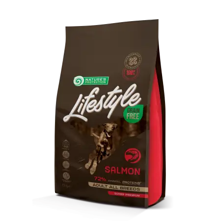 Сухой беззерновой корм с лососем для взрослых собак всех пород Lifestyle Grain Free Salmon Adult All Breeds 1.5кг