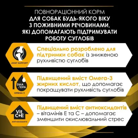 Сухий лікувальний корм Purina Pro Plan JM Joint Mobility для собак та собак , з поживними речовинами, які допомагають підтримувати роботу суглобів 12 кг