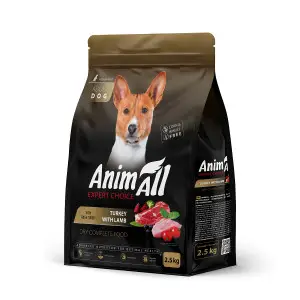 Сухий корм AnimAll для дорослих собак середніх порід, зі свіжою індичкою та ягням 2,5 кг