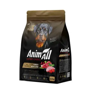 Сухий корм AnimAll  для дорослих собак великих порід, зі свіжою індичкою та ягням, 2,5 кг
